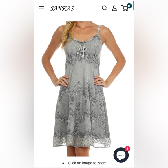 Sakkas Gray Sleeveless Dress - Picture 1 of 7